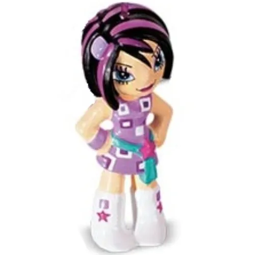 Clikits Figure, Star, Black Hair Streaked with Purple, Purple Dress with Sash, White Boots