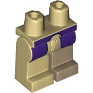 Hips and Dark Tan Left Leg, Tan Right Leg with Dark Purple Coattails Print