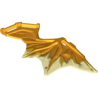 Creature Body Part, Wing 11 x 6 with 3 Bars, Bright Light Orange Marble Pattern