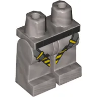 Hips and Flat Silver Legs with Gray, Yellow and Black Harness Print