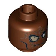 Minifig Head Zombie, Silver Eye and Eyepatch Print