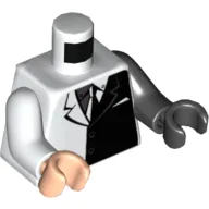 Torso, Odd Arms and Hands, Suit Jacket with Black Half Print, Left Black Arm and Hand, Right White Arm and Light Nougat Hand