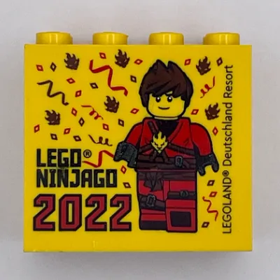 Brick 2 x 4 x 3 with 'LEGOLAND Deutschland Resort LEGO NINJAGO 2022' Print