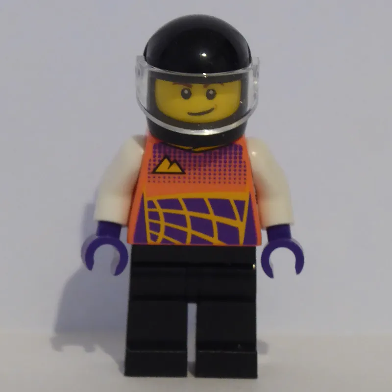 Racer, Coral Race Jacket, Black Helmet