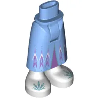 Minidoll Hips and Skirt with Ankles with Medium Lavender Trim, Medium Blue Decorations on White Shoes