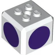 Brick Special Cube with 2 x 2 Studs on Top, and Dark Purple Circles Print