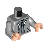 Torso Hoodie, Dark Bluish Grey Plaid Shirt Print, Light Bluish Gray Arms, Light Nougat Hands