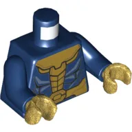 Torso Armor, Gold Plates and Belt Print, Dark Blue Arms, Pearl Gold Hands