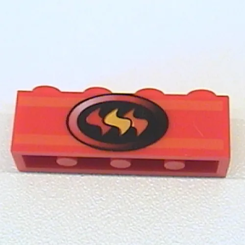 Brick 1 x 4 with Fire Logo Print