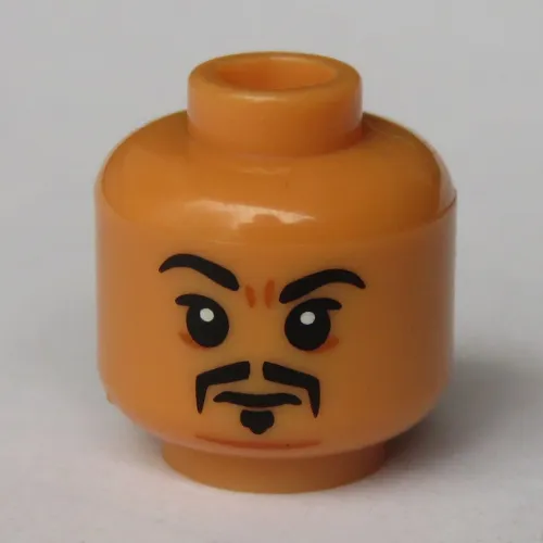 Minifig Head Wong, Mustache, Frown, Goatee Print