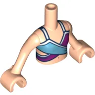 Minidoll Torso Girl with Bikini Dark Purple, Medium Blue