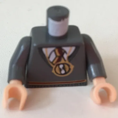 Torso Sweater and Tie, Gryffindor Colors with Pendant Necklace Print (Hermione) Dark Bluish Gray Arms, Light Nougat Hands