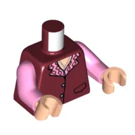 Torso Jacket, Bright Pink Colar print, Bright Pink Arms, Light Nougat Hands