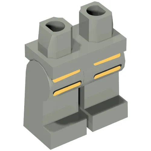 Hips and Light Gray Legs with Astrobot Gold Ribbing Print