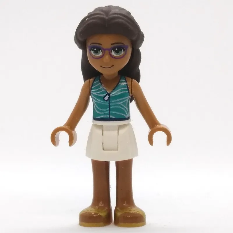 Layla - Dark Turquoise Top, White Skirt