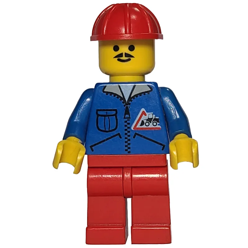 Blue Torso, Red Legs, Red Safety Helmet