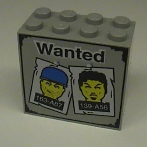 Brick 2 x 4 x 3 with 'Wanted' Posters Print