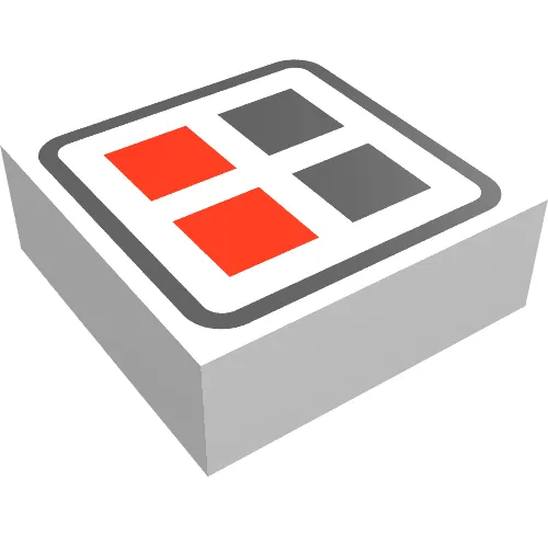 Tile 1 x 1 with Red and Black Buttons Print