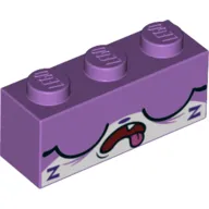 Brick 1 x 3 with Unikitty, Sleeping, Closed Eyes print