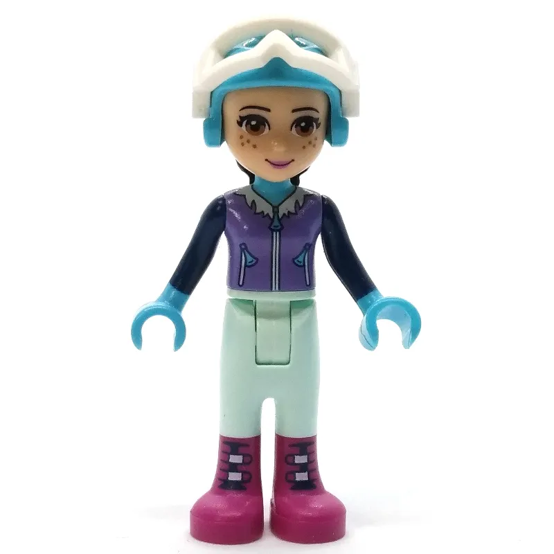 Emma - Medium Lavender Ski Vest, Light Aqua Trousers