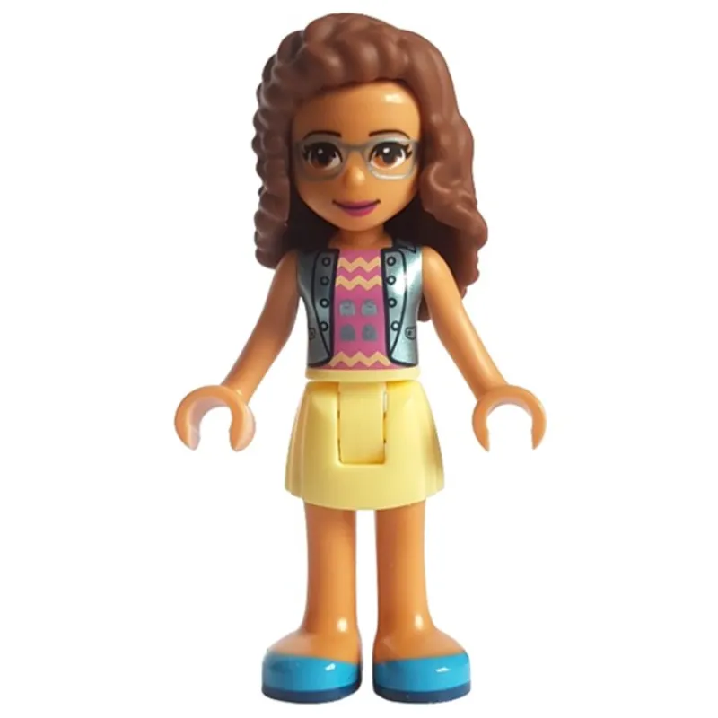 Olivia - Medium Blue Jacket, Bright Light Yellow Skirt