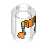Brick Round 1 x 1 with Orange Panels (RJ-83) Print