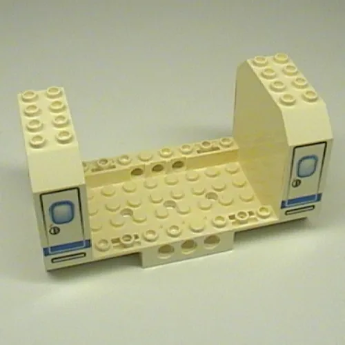 Aircraft Fuselage Angular Bottom 6 x 12 x 5 with Doors on Blue Stripe Print [4618]