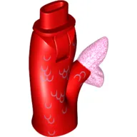 Minidoll Hips and Fishtail (Mermaid) with Opal Trans-Medium Reddish Violet Tail Fin and Scales Print