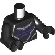 Torso, Dark Purple Muscles, Silver Necklace print (Black Panther), Black Arms and Hands