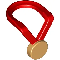 Minifig Neckwear Ribbon with Medal Gold