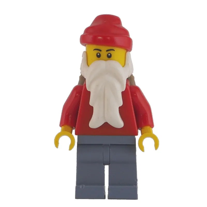 Santa, Plain Red with Dark Bluish Gray Legs, and Back Basket