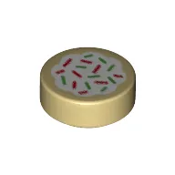 Tile Round 1 x 1 with Christmas Cookie Print