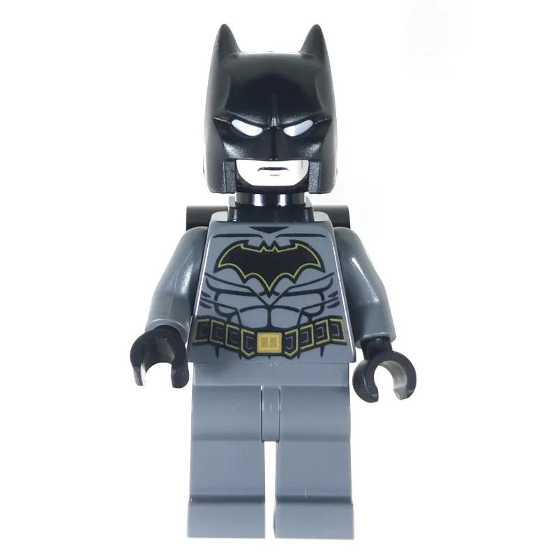 Batman, Dark Bluish Gray Suit, Black Cowl, Neck Bracket with Pin Holes