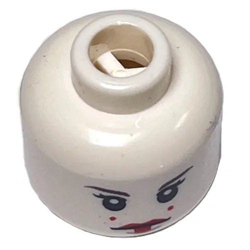 Minifig Head Padme Amidala (Queen), Red Lips, Eyelashes, 2 Red Dots on Cheeks Print