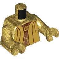 Torso, Robe, Metal Red Under Robe, Gold Decorations Print, Pearl Gold Arms and Hands