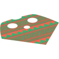 Neckwear Poncho, Half with Green and Terra Cotta Print