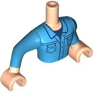 Minidoll Torso Man with Denim Shirt, Dark Blue Trim print, Light Nougat Arms and Hands