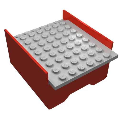 Boat Hull Section, Middle 6 x 8 x 3 1/3 with Light Gray Deck