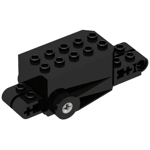 Pullback Motor 9 x 4 x 2 1/3 with Black Base, White Axle Holes, Studs on Front Top Surface