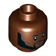 Minifig Head Resistance Pilot, Eyebrows, Beard, Closed Mouth / Breathing Mask Print