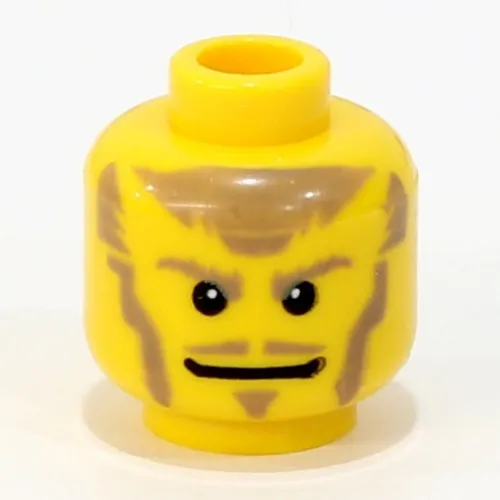 Minifig Head Danju, Beard Light Brown Sideburns, Goatee, Moustache, White Pupils Print