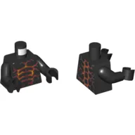 Torso Orange Lava Cracks Print (Moltor), Black Arms and Hands