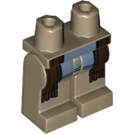 Hips and Dark Tan Legs with Dark Bluish Gray Tunic and Dark Brown Robe Print