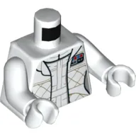 Torso Checkered Jacket with White Undershirt and Belt Print (Leia), White Arms and Hands