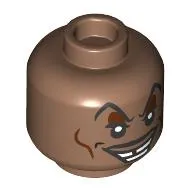 Minifig Head Dr. Facilier, Large Arched Eyebrows, Moustache, Smile with Missing Tooth print