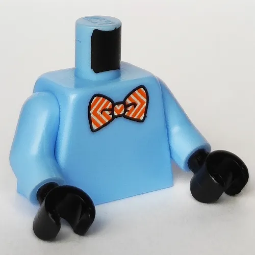 Torso Coral Bow Tie Print, Medium Blue Arms, Black Hands