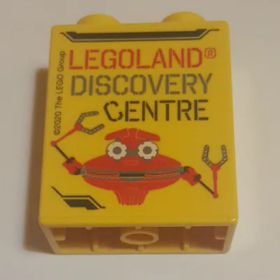 Duplo Brick 1 x 2 x 2 with Bottom Tube with 'LEGOLAND DISCOVERY CENTRE', '2020', and Robot Print