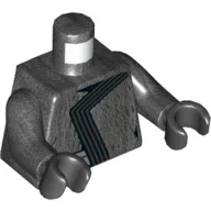 Torso Robe with Dark Bluish Gray Striped Trim Print, Pearl Titanium Arms, Black Hands