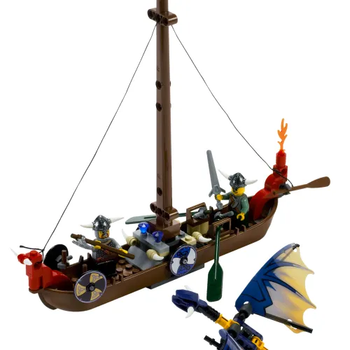 Viking Boat against the Wyvern Dragon