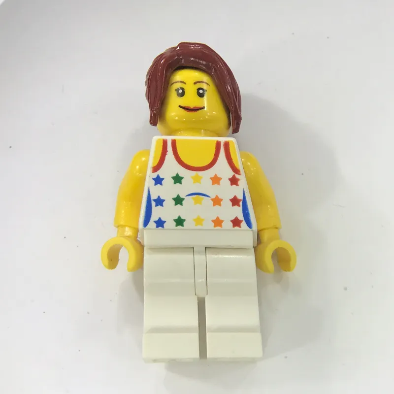 Female with Rainbow Stars on Tank Top and White Legs